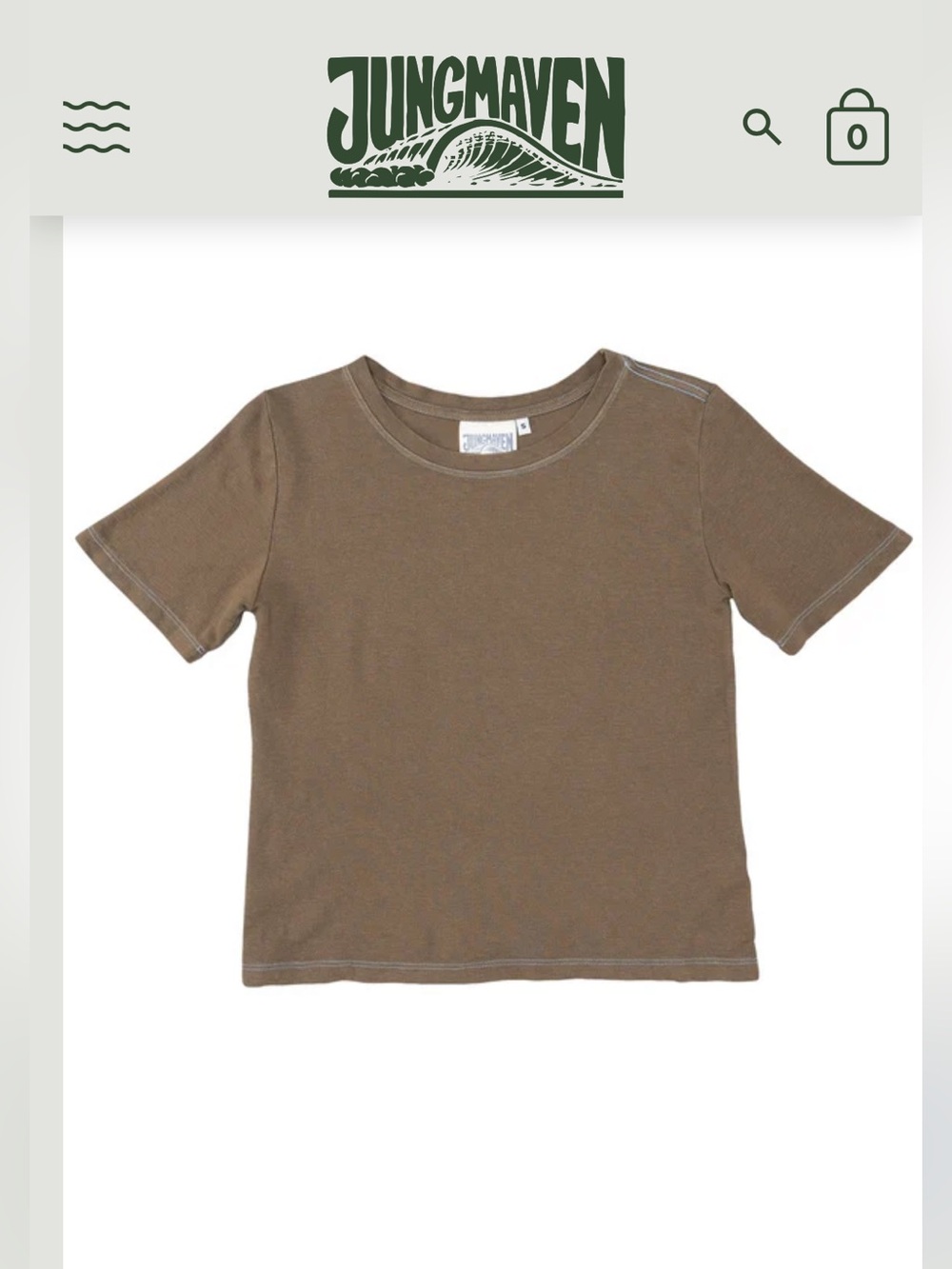 Jungmaven Loma Pique Short Sleeve Crew Tee Small